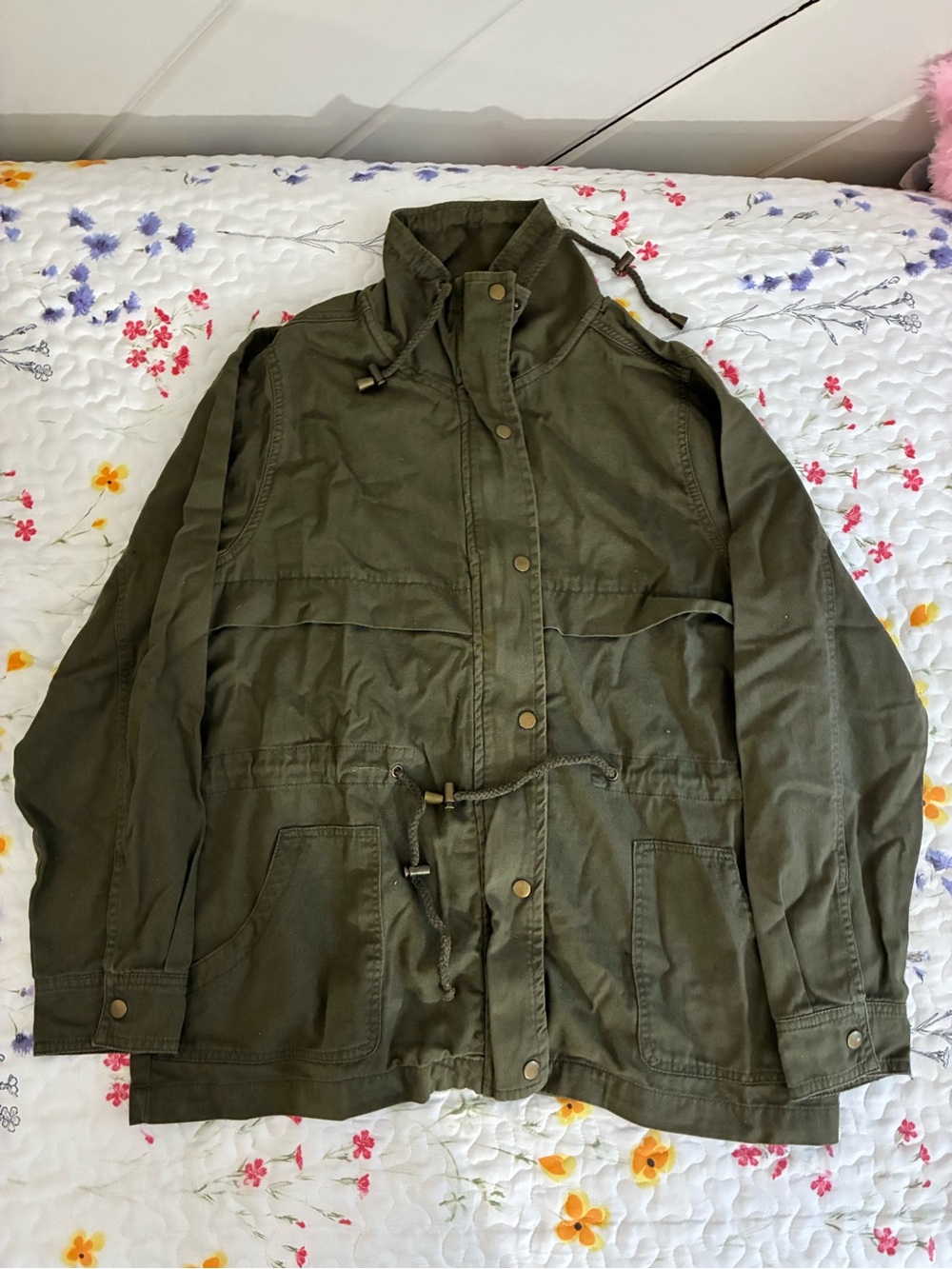 Olive Utility Anorak Jacket - Women